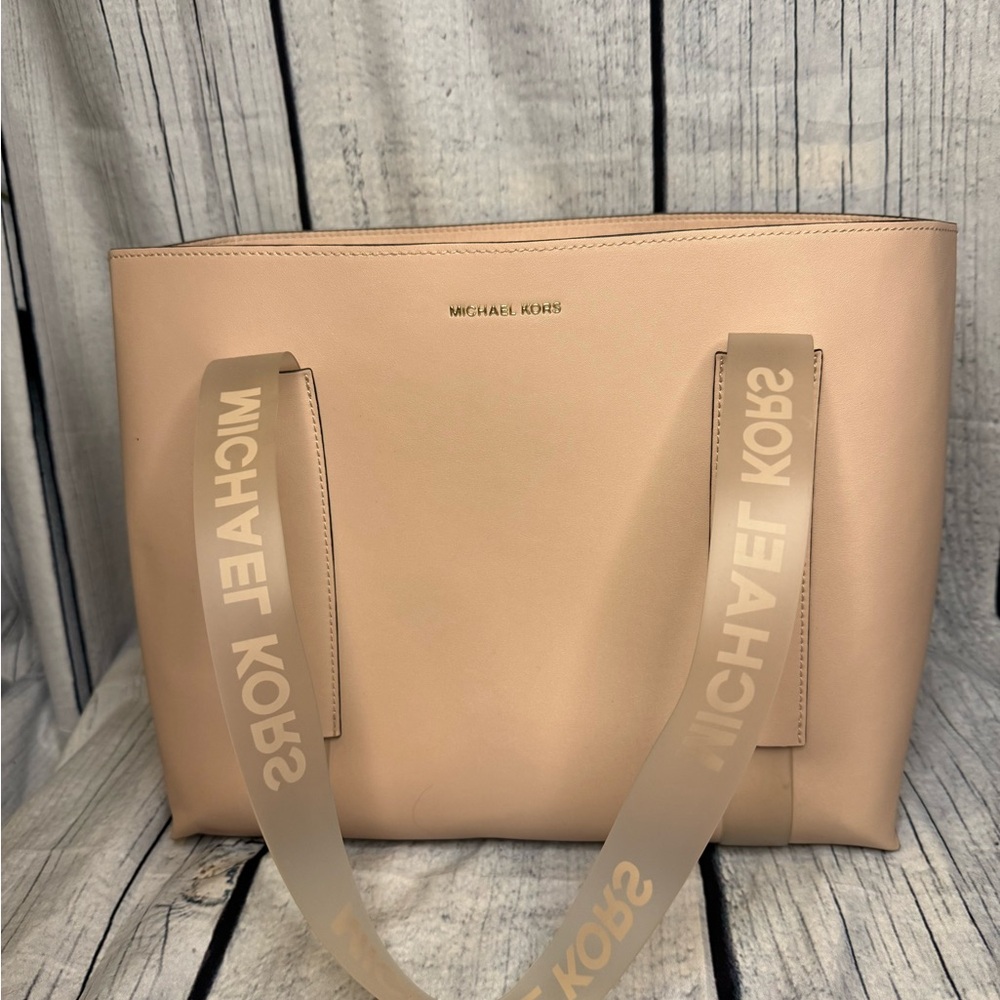 Michael Kors Pink Structured Leather Tote